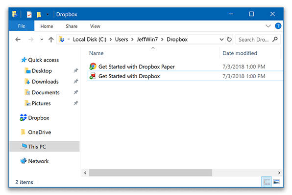 sync folders in dropbox