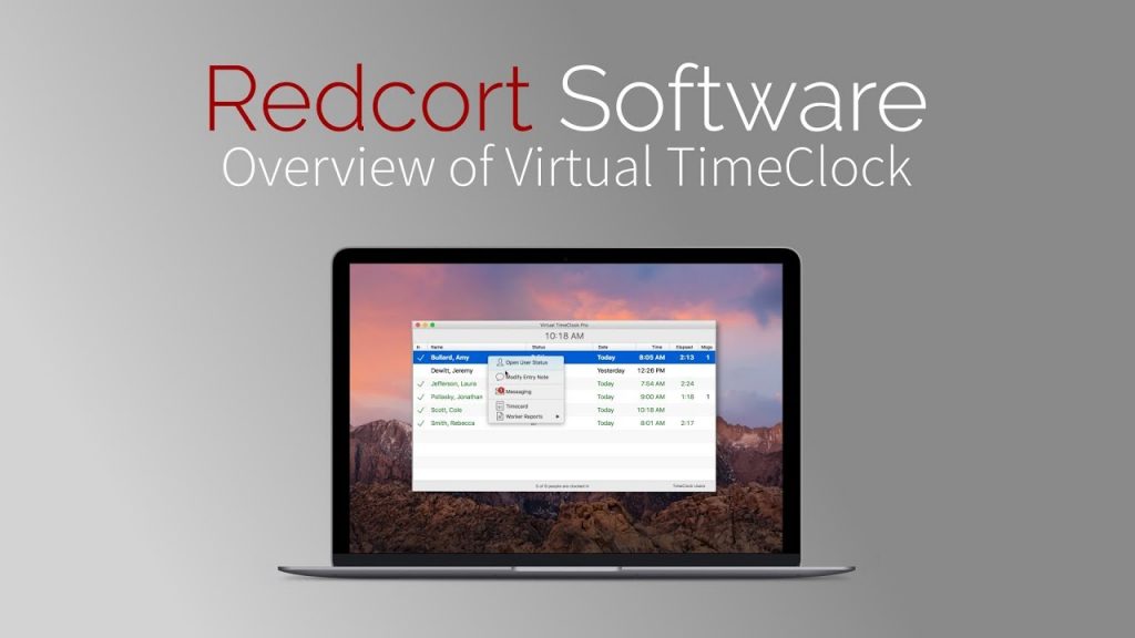 redcort virtual timeclock pro